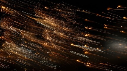 Dynamic Light Trail: A captivating abstract composition of light trails, streaks of bright, flowing, dynamic movement against a vast dark expanse. It creates sense of energy.