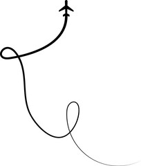 Airplane path set, airline route, travel, flight