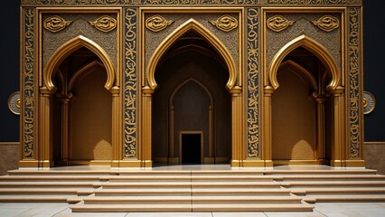 Obraz premium Elaborate Golden Arches With Moorish Details