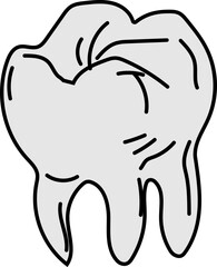 damaged molar icon vector illustration for dental care, hygiene clinic, education poster, or oral health icon set