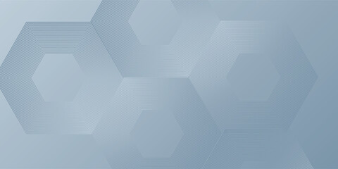 Abstract hexagon lines on gray background. Geometric stripe background