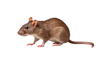 Brown Rat Profile Studio Shot Against transparent Background Wildlife Animal Pest Control Rodent