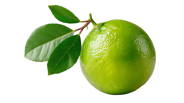 Juicy green lime with leaf, a vibrant still life capturing the essence of nature's freshness