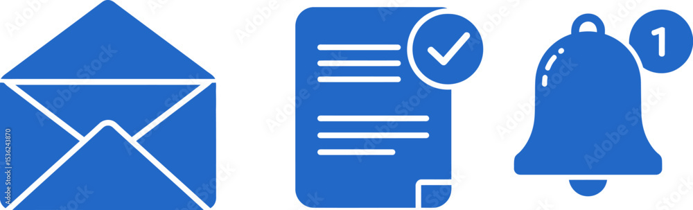 Poster email notification bell document vector icon set for ui design marketing web app interface design 10