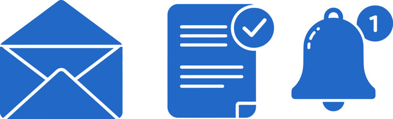 Email notification bell document vector icon set for ui design marketing web app interface design 100 editable stock vector illustration