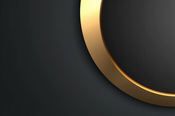 Elegant half-circle gold element over dark gradient