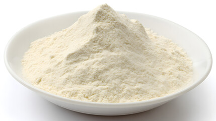 Fine Ground Onion Powder in a White Ceramic Dish on a Clean Surface for Culinary Use and Recipes