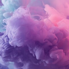 Abstract swirls of pastel purple, light blue, and pink liquid inks