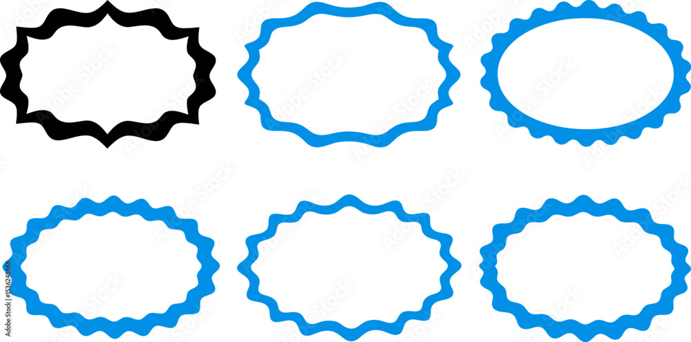 Poster oval frame shapes collection vector design template decorative element border graphic design illustr