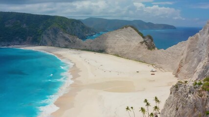 Navagio Beach in Zakynthos, Greece, with its iconic shipwreck and stunning turquoise waters, symbolizing adventure and scenic travel. Ideal for travel vlogs or drone footage.