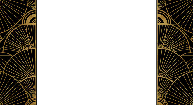 Art deco background gold and black vintage design geometric pattern luxury style elegant template frame editable stock vector illustration