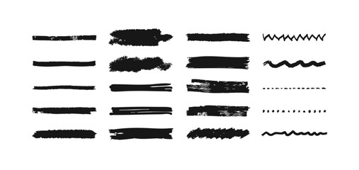 Obraz na płótnie Canvas 手書きライン＆下線イラスト素材集 シンプルでおしゃれなアンダーラインのセット