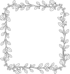 Square floral frame vector design foliage botanical border decorative element invitation card template editable stock vector illustration