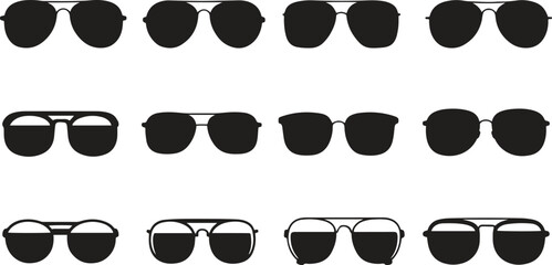Large collection of eyeglasses and sunglasses icons vector illustration isolate on white background	