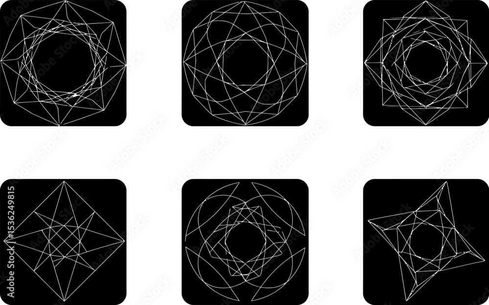 Poster geometric shapes abstract patterns vector design elements black and white backgrounds illustration s