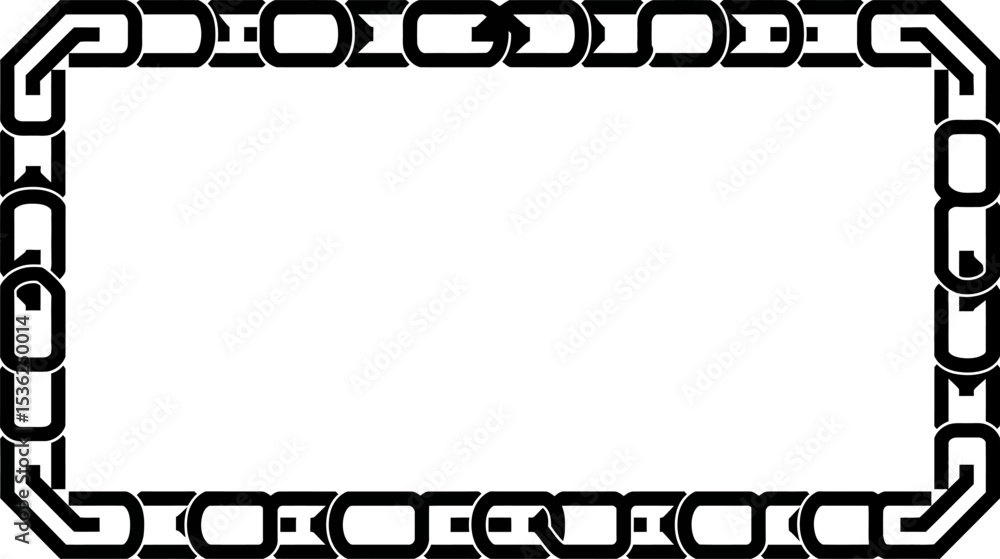Poster vector chain frame border graphic design element for decoration and creative projects template illus