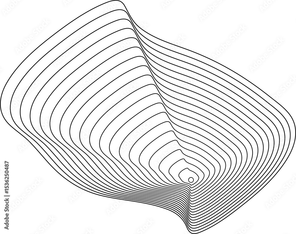 Poster circle lines with blend fluid forms. technology element