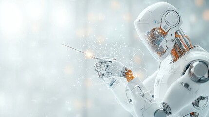 Robotic precision action futuristic laboratory digital artwork high-tech environment close-up view innovation concept