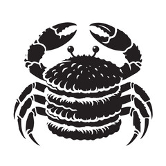 Black Crab Cakes Silhouette Vector, High Quality Illustration on White Background