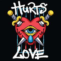 Heart and Eye for streetwear illustration