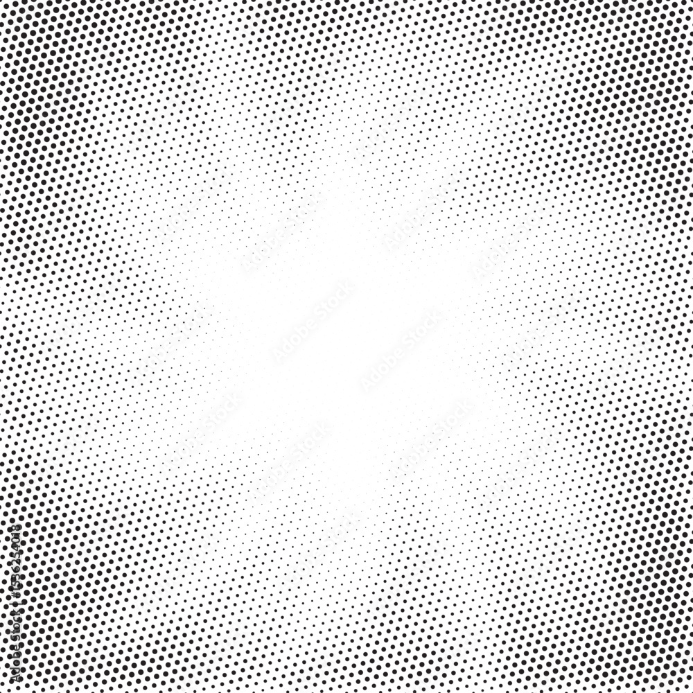 Poster Halftone gradient sun rays pattern. Abstract halftone vector dots background. monochrome dots pattern. Vector background in comic book style with sunburst rays and halftone. Retro pop art design.	