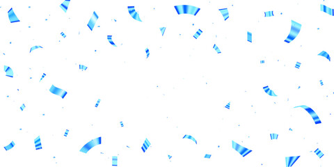 Falling Blue Confetti Isolated on White Background for Festive Celebration Design