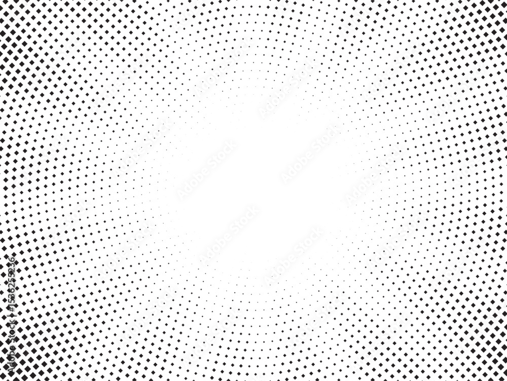 Poster Dotted background. Abstract halftone concentric pattern. Gradient mosaic radial texture. Vector illustration.