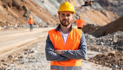 Quarry worker in safety gear