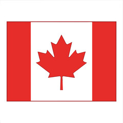 Simple Illustration of the Canadian Flag for Canada Day Celebrations and Patriotism