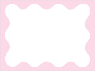 ポップなフレームのベクターイラスト。枠、四角、長方形、ふにゃふにゃ、素材、背景