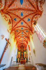 Medieval monastery Cerveny Klastor near Peak Tri Koruny or Trzy Korony in Pieniny National park in Slovakia and Poland © Zedspider