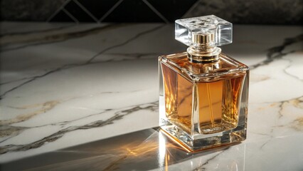 bottle of perfume on white background