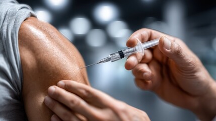 A person is getting a shot