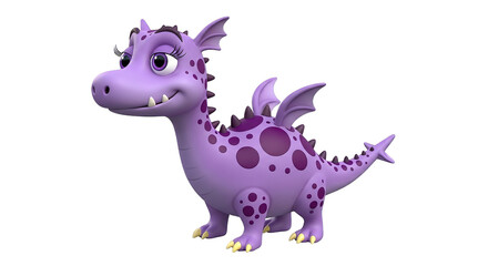 Fototapeta premium Charming purple dragon with playful spots