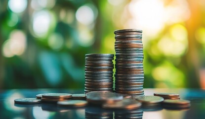Growing Your Wealth, Stacks of Coins and Financial Prosperity Concept