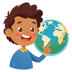 Happy Children Playing Together Around the World Vector Illustration Design