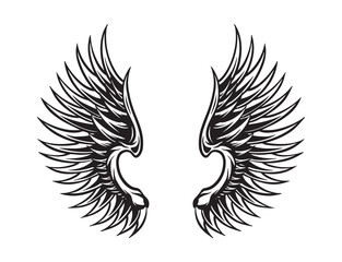 Obraz premium Vector wings black and white design