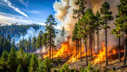 Forest fire landscape