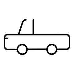 Simple Line Art Illustration of a Pickup Truck Cabriolet