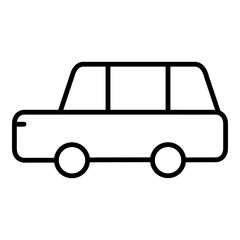 Simple Line Drawing of a Station Wagon Versatile Vehicle Illustration