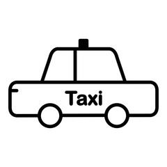 Simple Line Art Taxi Icon Transportation, Travel, and City Commute Illustration