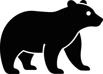 Vector illustration logo bear silhouette