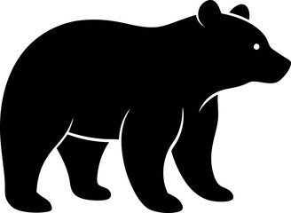 Vector illustration logo bear silhouette