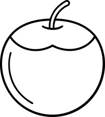 Coconut drink silhouette with straw and umbrella icon for tropical beach summer vacation clipart.