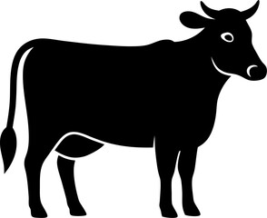 Single cow silhouette vector