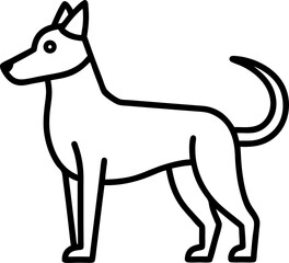 Dog continuous one line art drawing of outline. vector illustration