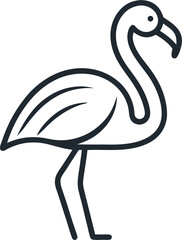 flamingo silhouette black vector art
