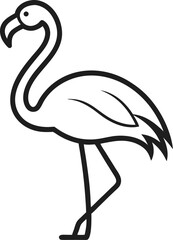 flamingo silhouette black vector art