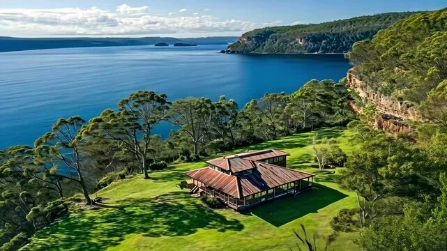 Exploring Wajurda Point lookout in Mogareeka with stunning views of the coastline and lush landscapes, Warda Point lookout in Mogareeka NSW Australia travel destination aerial view