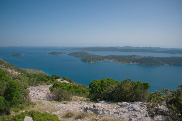 Scenic view of the Adriatic sea and islands from the mountain